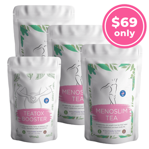LIMITED TIME OFFER: 3 MORE Pouches of MenoSlim Tea+ 1 FREE TeaTox Booster